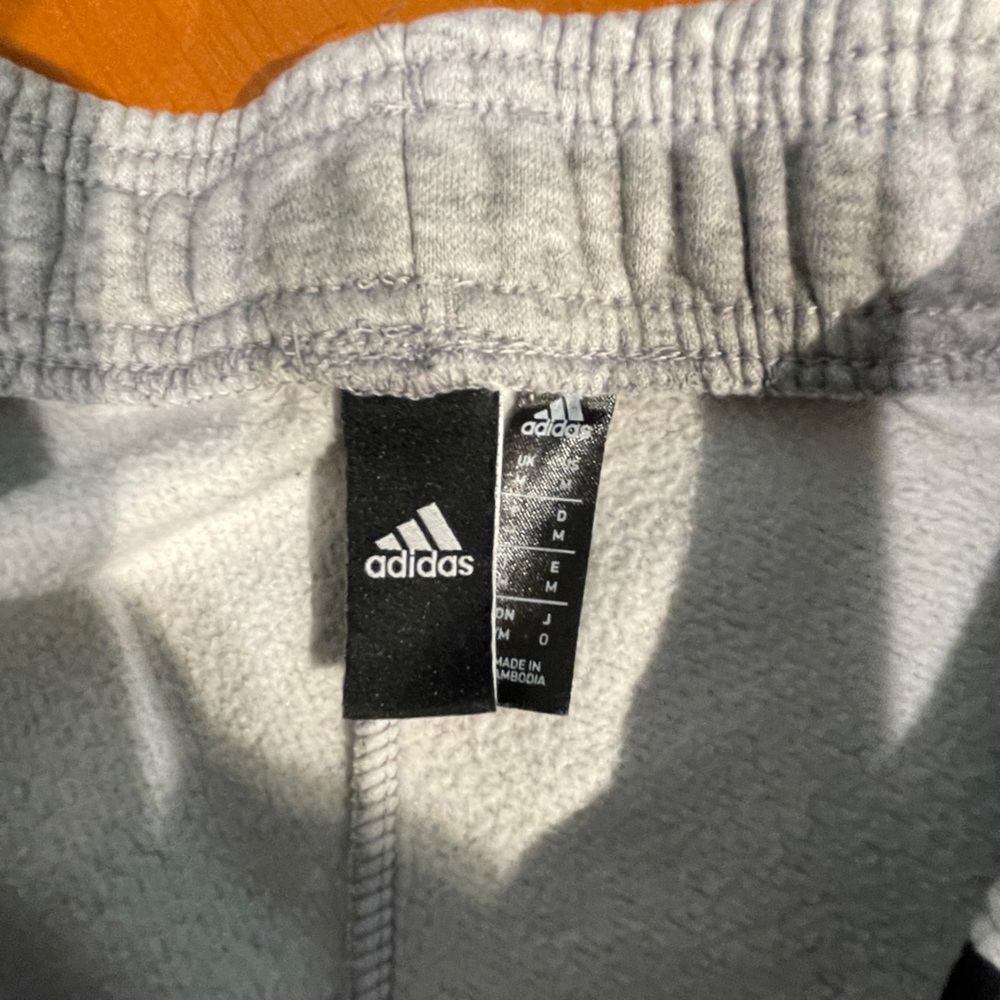 Adidas Men’s Gray Joggers with Black Stripes. Size: M - Picture 4 of 6